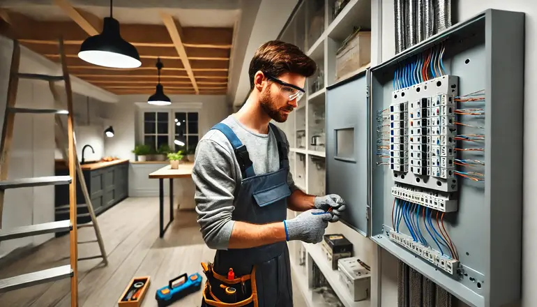 Upgrading electrical services for modern and safe energy consumption.